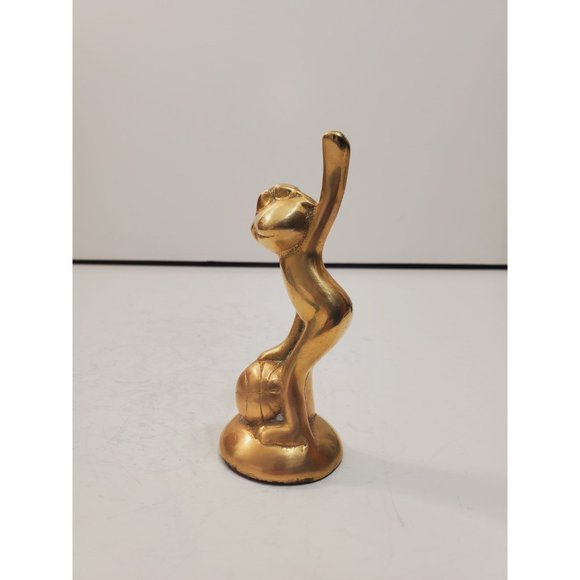 Brass FROG, AMPHIBIAN, Basketball, Sport, Office Decor, Hall Decor, Orna… - Picture 3 of 10